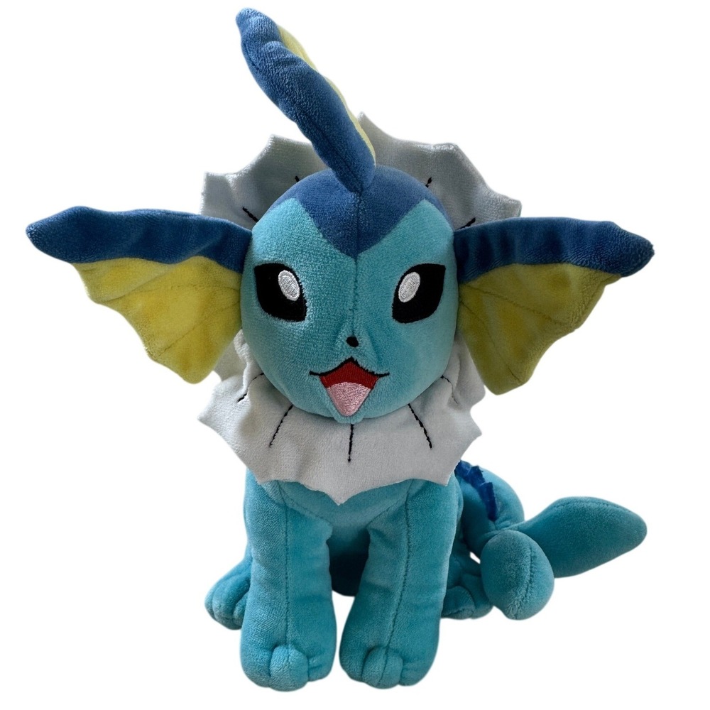 Pokemon Center Vaporeon Plush 10 Inch Blue Eevee Evolution Stuffed Animal Toy
